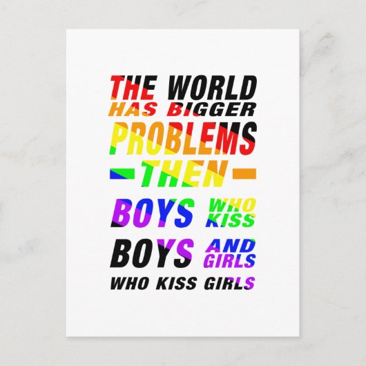 The World has bigger Problems  | LGBTQ+ Pride Briefkaart (Voorkant)