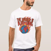 THE WORLD IS BURNING - Global Crisis Grunge Tee T-shirt (Voorkant)