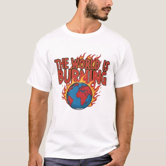THE WORLD IS BURNING - Global Crisis Grunge Tee T-shirt (Voorkant)