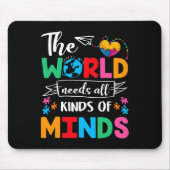 The World Needs All Kinds of Minds Autism Awarenes Muismat (Voorkant)