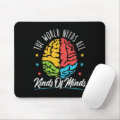 The World Needs All Kinds of Minds Autism Awarenes Muismat (Met muis)