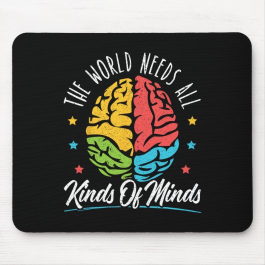 The World Needs All Kinds of Minds Autism Awarenes Muismat (Voorkant)
