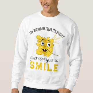 The World Unfolds Its Beauty Smiling Leaf Crewneck Trui