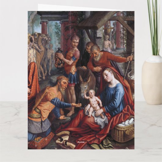 The Worship of the Shepherds Christmas Greetings Kaart (Achterkant)