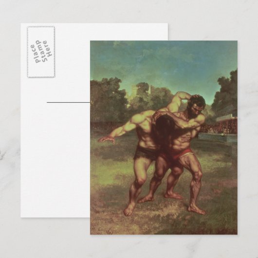 The Wrestlers, 1853 Briefkaart (Voorkant / Achterkant)