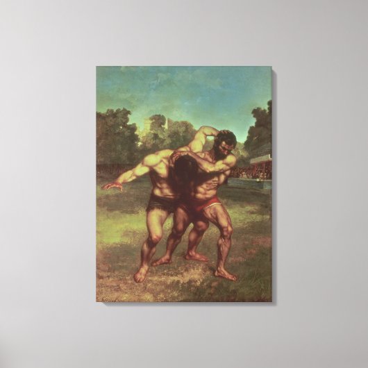 The Wrestlers, 1853 Canvas Afdruk (Voorkant)