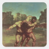 The Wrestlers, 1853 Vierkante Sticker (Voorkant)