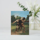 The Wrestlers by Gustave Courbet 1862 Briefkaart (Staand voorkant)