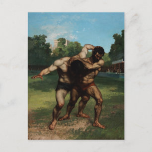 The Wrestlers by Gustave Courbet 1862 Briefkaart
