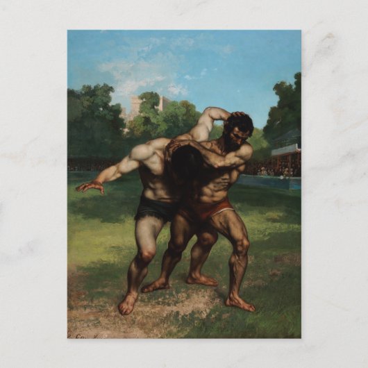 The Wrestlers by Gustave Courbet 1862 Briefkaart (Voorkant)
