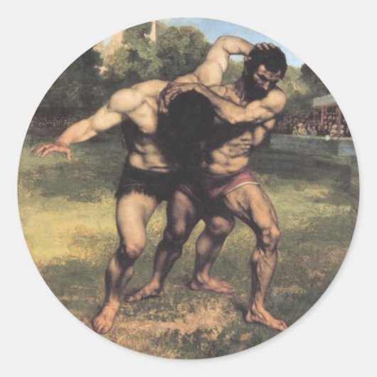 The Wrestlers Ronde Sticker (Voorkant)