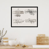 The Wright Brothers Airplane Patent Plans 1908 Poster (Keuken)