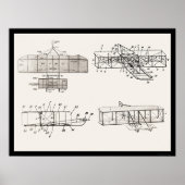 The Wright Brothers Airplane Patent Plans 1908 Poster (Voorkant)