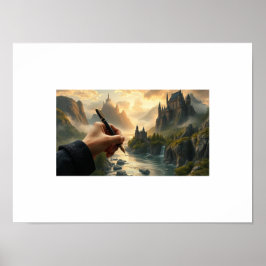 The Writer's Realm - Creëer kastelen met inkt en i Poster