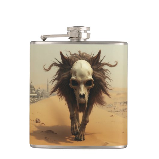 The Wulf Totemwolf Totenkopf Teufel Wüste Heupfles (Voorkant)