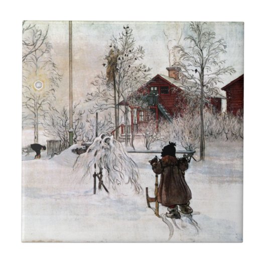 The Yard and Wash House, Carl Larsson Tegeltje (Voorkant)