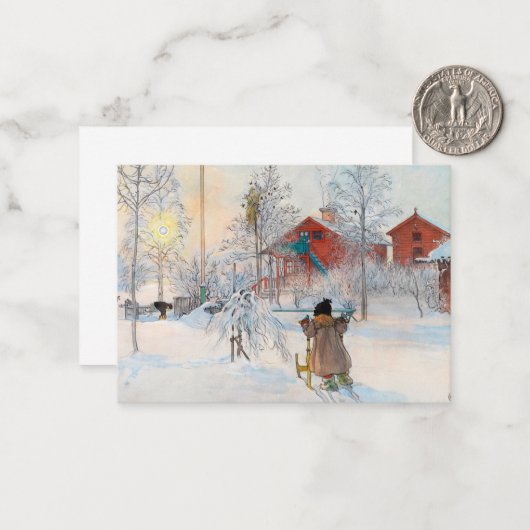 The Yard and Washhouse, 1895, door Carl Larsson Notitiekaartje (Voorkant / Achterkant in situ)