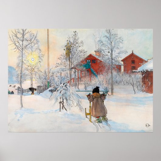 The Yard and Washhouse, 1895, door Carl Larsson Poster (Voorkant)