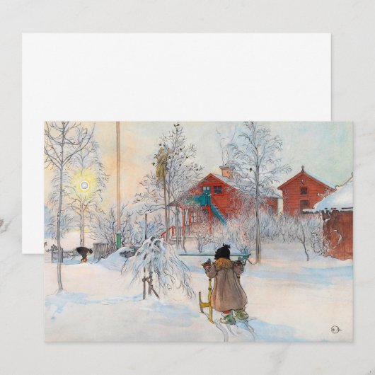 The Yard and Washhouse van Carl Larsson Bedankkaart (Voorkant / Achterkant)