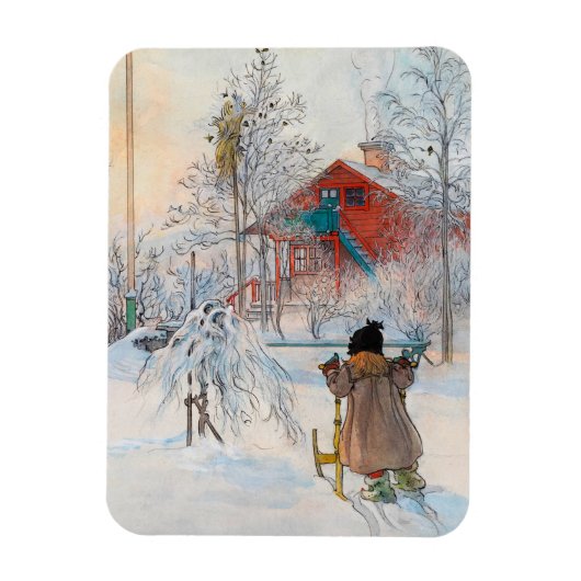 The Yard and Washhouse van Carl Larsson Magneet (Verticaal)