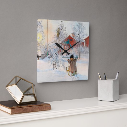 The Yard and Washhouse van Carl Larsson Vierkante Klok (Kantoor)