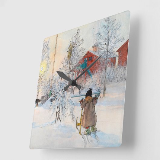 The Yard and Washhouse van Carl Larsson Vierkante Klok (Hoek)