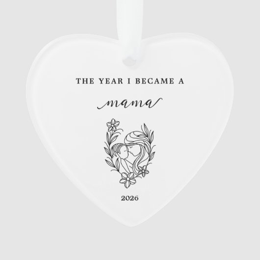 The Year I Became A Mama Gift Acrylic Ornament (voorkant)