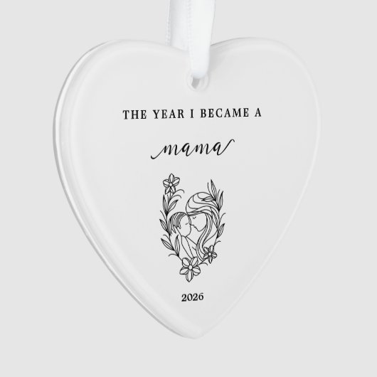 The Year I Became A Mama Gift Acrylic Ornament (voorkant)