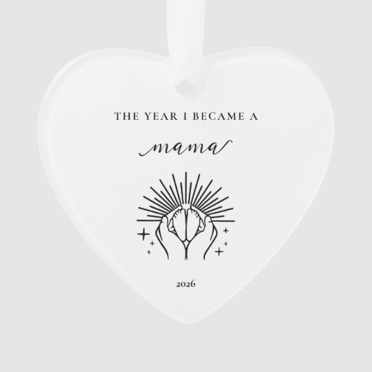 The Year I Became A Mama Gift Acrylic Ornament (voorkant)