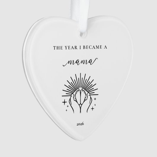 The Year I Became A Mama Gift Acrylic Ornament (voorkant)
