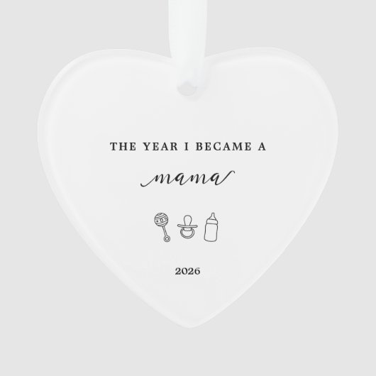 The Year I Became A Mama Gift Acrylic Ornament (voorkant)