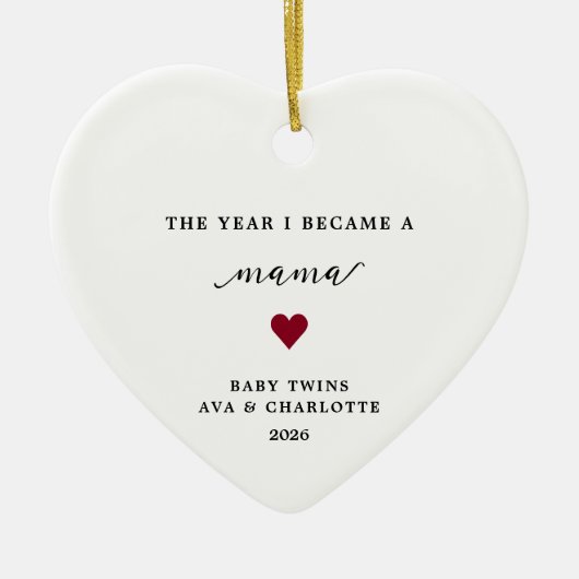 The Year I Became A Mama Gift Ornament (Voorkant)