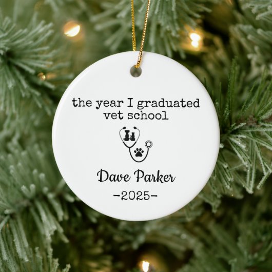 The Year I Graduated Vet School, Veterinary Gradua Keramisch Ornament (Boom)