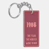 The Year The Heroes Were Born (red on maroon) Sleutelhanger (Voorkant Links)