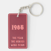 The Year The Heroes Were Born (red on maroon) Sleutelhanger (achterkant)