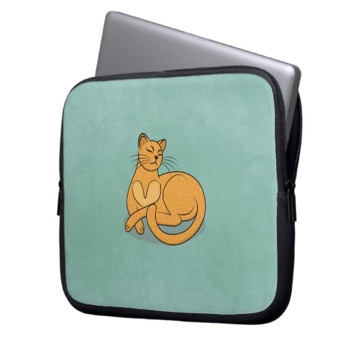The Yellow Cat Laptop Sleeve (Voorkant Links)