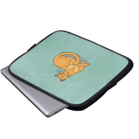 The Yellow Cat Laptop Sleeve (Voorkant onderkant)