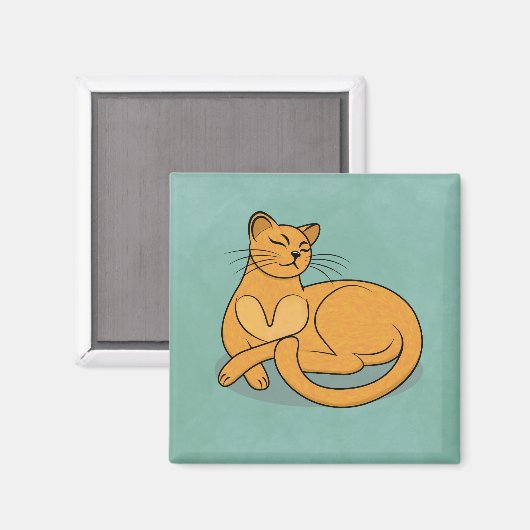 The Yellow Cat Magnet (Voorkant / Achterkant)