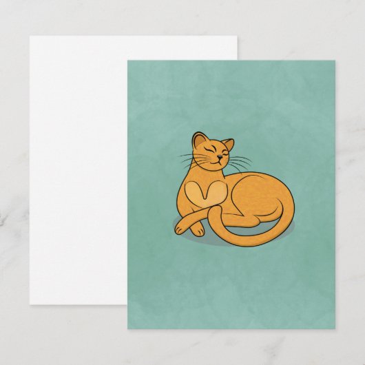 The Yellow Cat RSVP Kaartje (Voorkant / Achterkant)