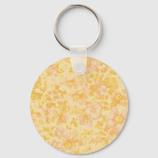 The Yellow Feather Mask on Floral Pattern Sleutelhanger (Achterkant)