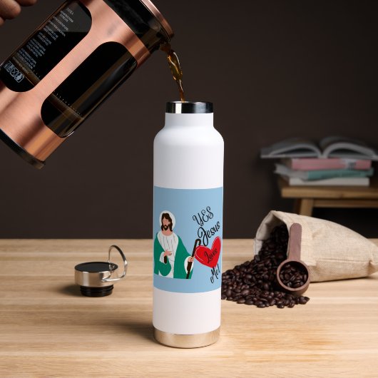 The "Yes, Jesus Loves Me" Water bottle Waterfles (Koffie (Gedraaid)  )