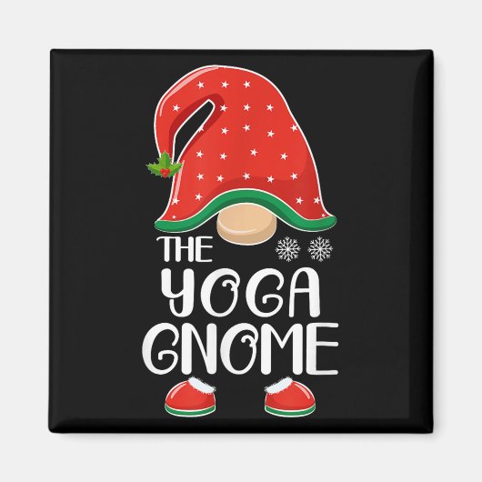 The Yoga Gnome Elf Matching Family Group Christmas Magneet (Voorkant)