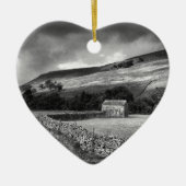 The Yorkshire Dales in mono Keramisch Ornament (Voorkant)