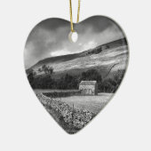 The Yorkshire Dales in mono Keramisch Ornament (Links)
