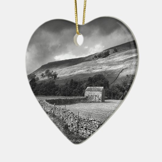 The Yorkshire Dales in mono Keramisch Ornament (Links)