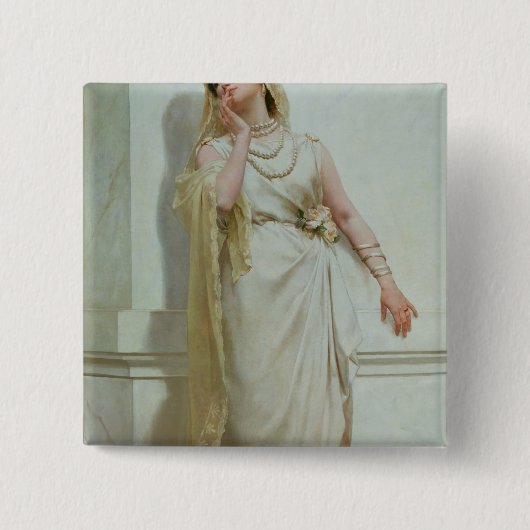 The Young Bride, 1883 Vierkante Button 5,1 Cm (Voorkant)