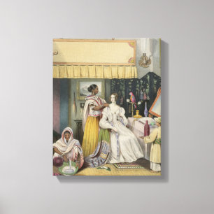The Young Lady's Toilet, bord 2 uit 'Anglo India' Canvas Afdruk