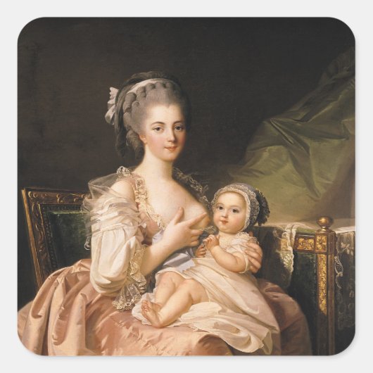 The Young Moeder, c.1770-80 Vierkante Sticker (Voorkant)