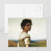 The Young Shepherdess by William-AdolpheBouguereau Briefkaart (Voorkant / Achterkant)