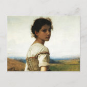 The Young Shepherdess by William-AdolpheBouguereau Briefkaart (Voorkant)